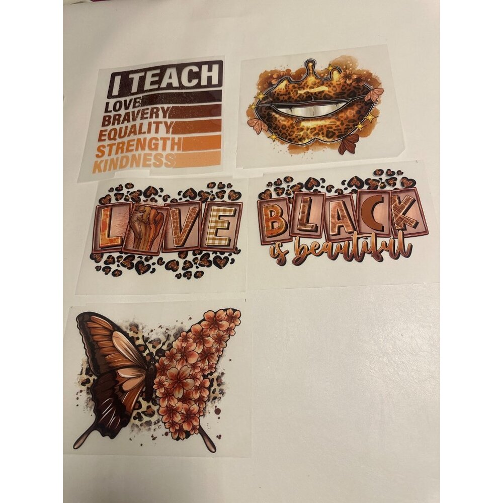 30 pcs iron on transfers, Style: Black Educator, for clothes or bags, NEW - Picture 3 of 8